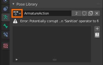 Sanitize Pose Library Action