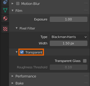 blender rendering transparent background
