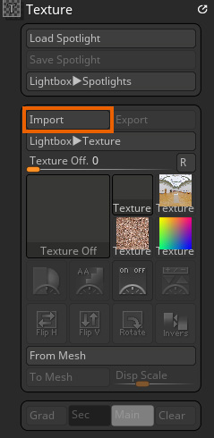 zbrush import texture