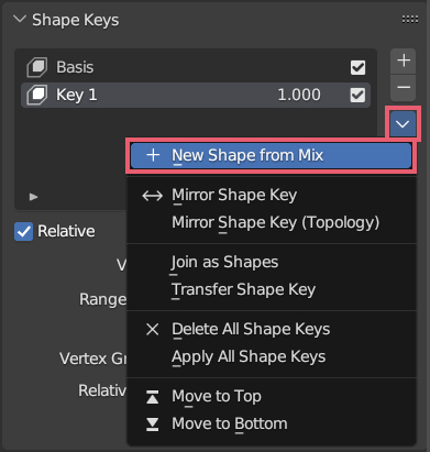 blender divide shape keys