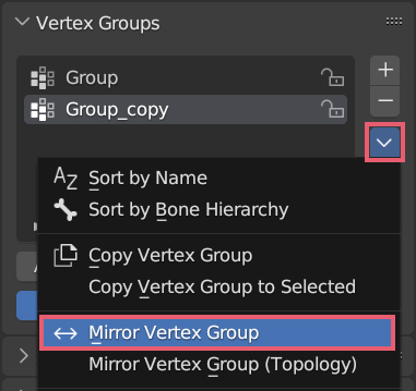 Blender Mirror Vertex Group