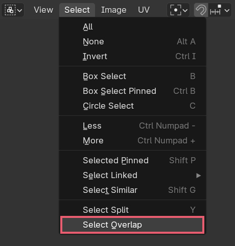 Blender Select Overlap